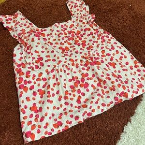 Ann Taylor Linen Strawberry Top - Size M